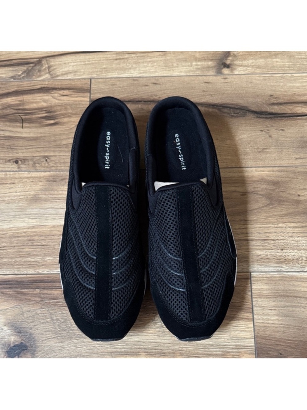 Easy Spirit womens Black Slip-On Mesh Loafers